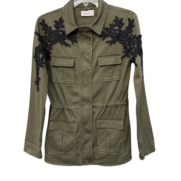 Kersh Army Green Embroidered Utility Jacket XS Military Style - Picture 1 of 11